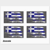 Cool Grieks vlagontwerp Rechthoekige Sticker (Vel)