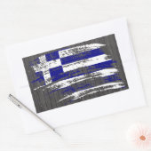 Cool Grieks vlagontwerp Rechthoekige Sticker (Envelop)