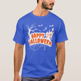 Cool Griezelig Halloween Kasteel Spin Bats Horror  T-shirt