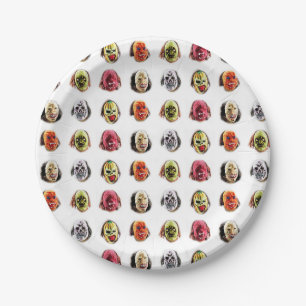 Cool Griezelig Masker Patroon Papieren Bordje