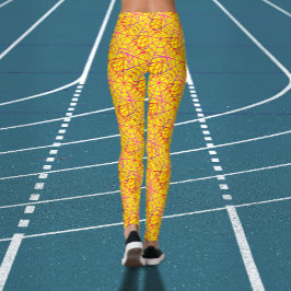 Cool Griezelige Gele Oranje Halloween Spinnenweb Leggings