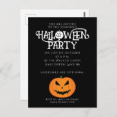 Cool griezelige Jack O'Lantern Halloween uitnodigi Briefkaart (Voorkant / Achterkant)