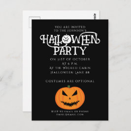 Cool griezelige Jack O'Lantern Halloween uitnodigi Briefkaart