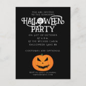 Cool griezelige Jack O'Lantern Halloween uitnodigi Briefkaart (Voorkant)