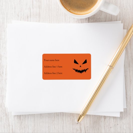 Cool griezelige Jack O'Lantern Halloween zwart ora Etiket (Insitu)