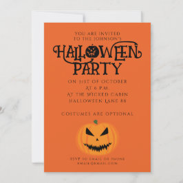 Cool griezelige Jack O'Lantern Halloween zwart ora Kaart