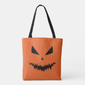 Cool griezelige Jack O'Lantern Halloween zwart ora Tote Bag (Achterkant)