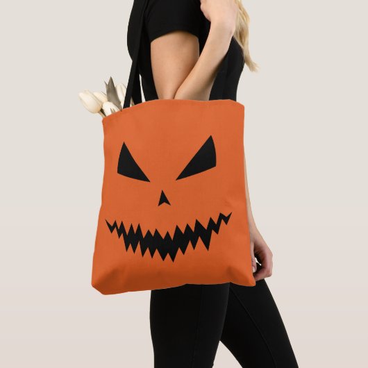 Cool griezelige Jack O'Lantern Halloween zwart ora Tote Bag (Dichtbij)
