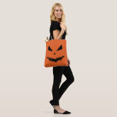 Cool griezelige Jack O'Lantern Halloween zwart ora Tote Bag (Op model)