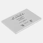 Cool grijs trendy script bruiloft gastenboek (Hoek)