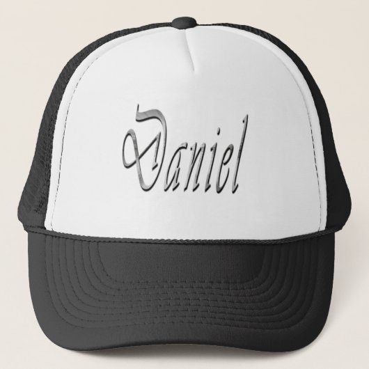 Cool Grijs Tweekleurige Daniel Naam, Trucker Pet (Voorkant)