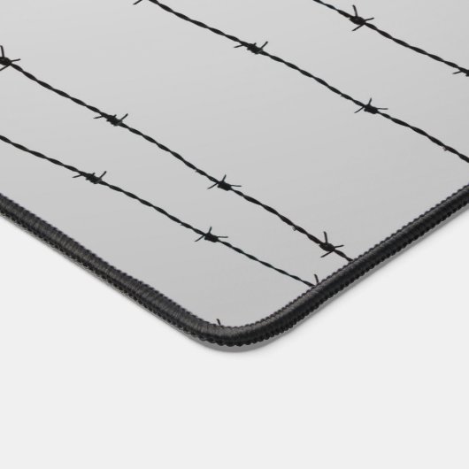 Cool grijs wit zwart gestreepte draadpatroon Monog Bureaumat (Hoek)