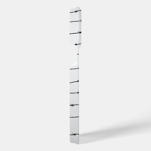 Cool grijs wit zwart gestreepte draadpatroon Monog iPhone Hoesje (Rechterkant)