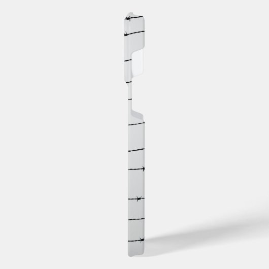 Cool grijs wit zwart gestreepte draadpatroon Monog iPhone Hoesje (Linkerkant)