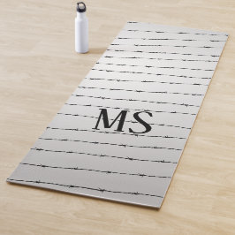 Cool grijs wit zwart gestreepte draadpatroon Monog Yogamat