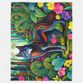 Cool Grijs Wolf Fee Dier Fleece Deken (Voorkant)