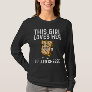 Cool Grilled Cheese Art for Girls Kinder Sandwich T-shirt