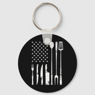Cool Grillen voor mannen Vrouwen Amerikaanse vlag Sleutelhanger