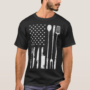 Cool Grillen voor mannen Vrouwen Amerikaanse vlag T-shirt