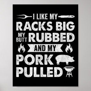 Cool grillen voor mannen vrouwen varkensvlees wrij poster