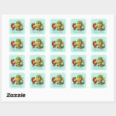 Cool grilling dragon tekst toevoegen Vierkante Sti Sticker (Vel)