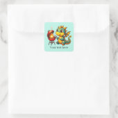 Cool grilling dragon tekst toevoegen Vierkante Sti Sticker (Tas)