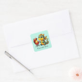 Cool grilling dragon tekst toevoegen Vierkante Sti Sticker (Envelop)