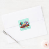 Cool grilling dragon tekst toevoegen Vierkante Sti Sticker (Envelop)