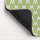 Cool groen en wit monogram muismat (Hoek)