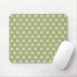 Cool groen en wit monogram muismat