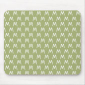 Cool groen en wit monogram muismat (Voorkant)