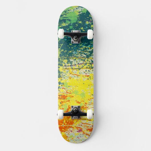 Cool Groen Geel Oranje Geschilderd Persoonlijk Skateboard (Voorkant)
