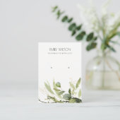 COOL GROEN GOLD FOLIAGE GROVE EARRING DISPLAY VISITEKAARTJE (Staand voorkant)