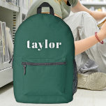 Cool Groen Modern Minimalistisch Eenvoudig Stijlvo Bedrukte Rugzak<br><div class="desc">Introductie van de Cool Emerald Green Modern Minimalist Simple Stylish Trendy Printed Backpack—een veelzijdig en gepersonaliseerd accessoire geschikt voor een verscheidenheid aan behoeften. Deze rugzak is een uitstekende keuze voor back-to-school benodigdheden, voor zowel docenten als studenten. Met zijn modern en minimalistisch ontwerp valt deze rugzak op in trendy smaragdgroen, en...</div>