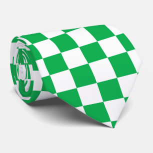 cool groen wit controlepatroon stropdas