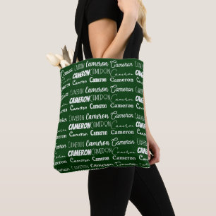 Cool Groene Aangepaste Naam Collage Tote Bag