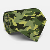 Cool Groene Camo Militaire Camouflage Mannen Strop Stropdas (Opgerold)