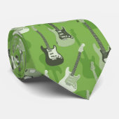 Cool groene gitaren voor stijlvolle muzikant, muzi stropdas (Opgerold)