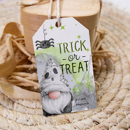 Cool groene kabouter Halloween trick or treat guns Cadeaulabel