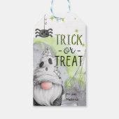 Cool groene kabouter Halloween trick or treat guns Cadeaulabel (Voorkant)