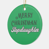 Cool Groene Tekst Merry Christmas Stepdochter Keramisch Ornament (Links)