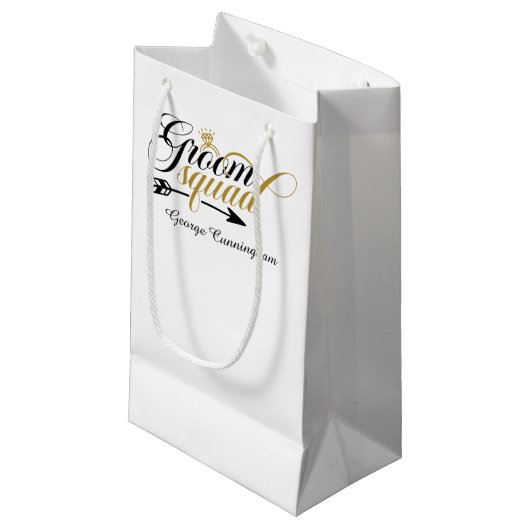 Cool Groom squad aanpasbaar Klein Cadeauzakje (Voorkant Gekanteld)