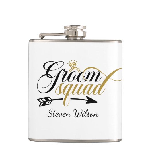 Cool Groom Squad add name  Heupfles (Voorkant)
