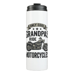 Cool grootvaders rijden op motoren vintage biker s thermosbeker