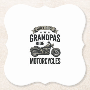 Cool grootvaders rijden op motorfietsen Vintage Bi Kartonnen Onderzetters