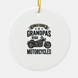 Cool grootvaders rijden op motorfietsen Vintage Bi Keramisch Ornament