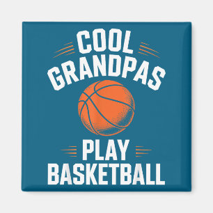 Cool grootvaders spelen basketbal Opa Grafische Ku Magneet