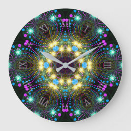 Cool Groovy Blacklight Inspo Star Sparkle Wall Grote Klok
