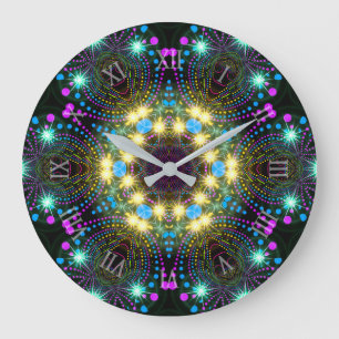 Cool Groovy Blacklight Inspo Star Sparkle Wall Grote Klok