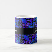 Cool Groovy Boho Retro Chic Blauw Paars Hippie Koffiemok (Center)